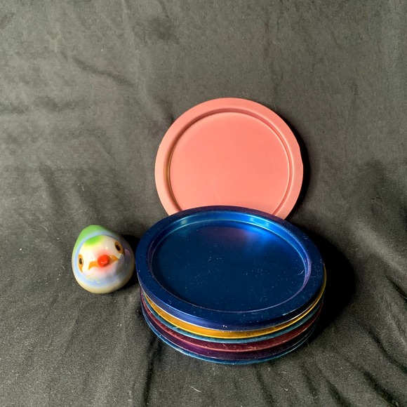 8 Colorful Aluminum Coasters - Picture 2 of 8